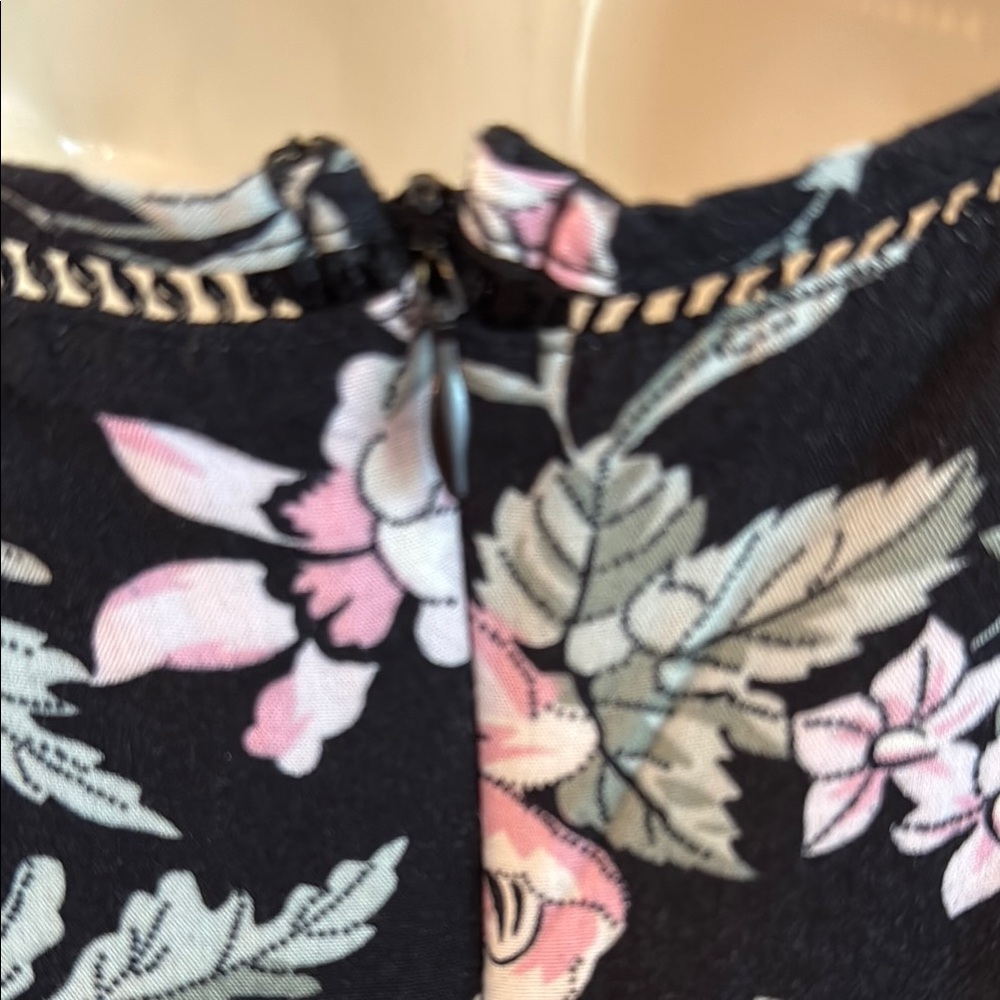 Lulus Chic Black Midi Slip Dress with Pink Floral Print with side slit Small - Picture 13 of 16